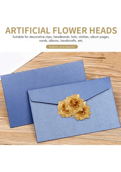 50 Adet Ipek Gül Yapay Düğün Klipsleri Düğün Dekorasyon Çiçek Başlığı (Altın) (Yurt Dışından) fırsatları