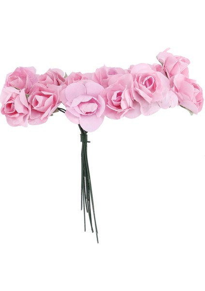 144 Adet Mini Petite Kağıt Yapay Gül Tomurcukları Çiçekler Dıy Zanaat Düğün Dekor Ev, Açık Pembe (Yurt Dışından) modelleri