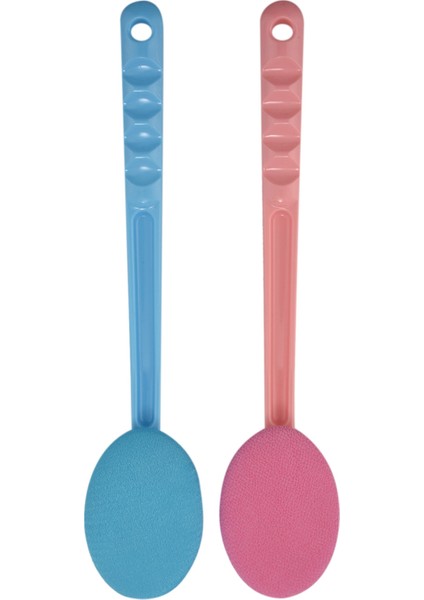 2 Pembe ve Mavi Sırt Masajı ve Masaj Banyo Fırçası Kolay Losyon Aplikatörü, Ekstra Uzun Sap, Vücut Bakımı Için Harika (Yurt Dışından)
