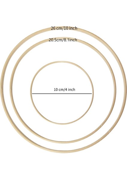 Dream Catcher Yüzükler 12 Adet Ahşap Bambu Çiçek Çember Dıy Çelenk Dekor Düğün Çelenk Dekor ve Duvar Asılı El Sanatları (Yurt Dışından) modelleri