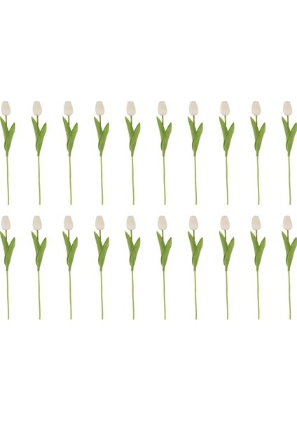 20 Adet Beyaz 13.8 Inç Yapay Laleler Çiçekler Parti Dekorasyonu, Düğün Ev Dekorasyonu (Yurt Dışından) fiyatları