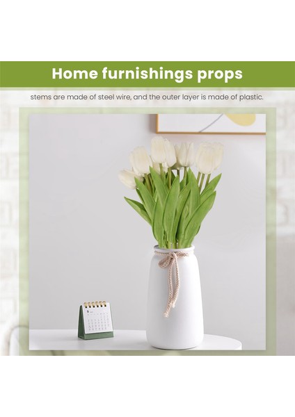 20 Adet Beyaz 13.8 Inç Yapay Laleler Çiçekler Parti Dekorasyonu, Düğün Ev Dekorasyonu (Yurt Dışından) indirimleri