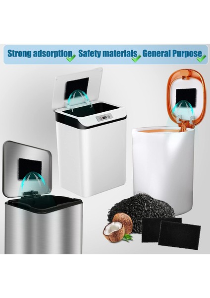 12'li Paket Çöp Kutusu Emici Filtreler, Çöp Kutuları Için Aktif Kömür Arındırıcı Koku Giderici, Kompost Kovaları-Dikdörtgen (Yurt Dışından) fiyatları