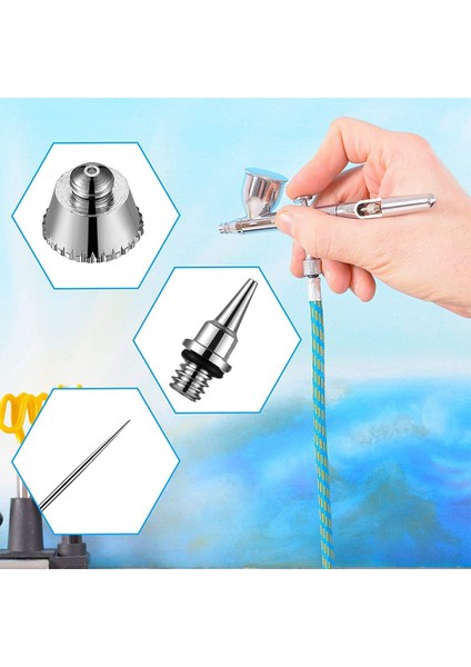 10 Adet Airbrush Memesi Iğne Memesi Kapağı Kiti Anahtarı ile Airbrush Püskürtücü Aksesuarları Için Airbrush Yedek Parçalar (Yurt Dışından) indirimleri