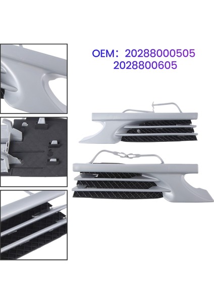 20288000505 2028800605 Araba Ön Tampon Çekme Kancası Kapakları 1 Çift Mercedes-Benz C-Class W202 1998-2000 Için Uygundur (Yurt Dışından)