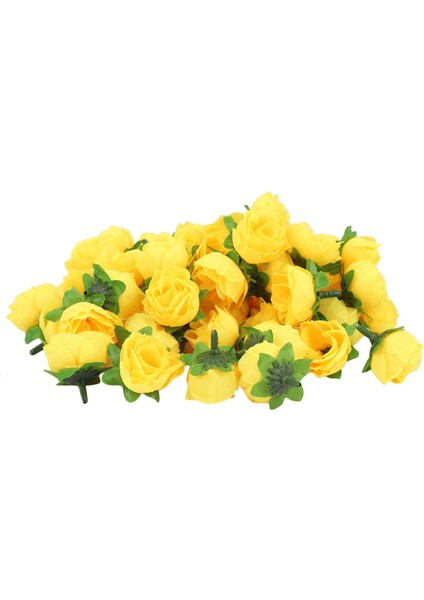 Sarı Kumaş Ipek Yapay Gül Çiçek Başları Dekorasyon Paketi Için 50 Adet (Yurt Dışından) fiyatları