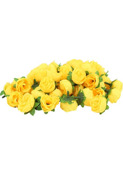 Sarı Kumaş Ipek Yapay Gül Çiçek Başları Dekorasyon Paketi Için 50 Adet (Yurt Dışından) modelleri
