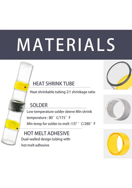 140 Adet Lehim Mühür Tel Konnektörleri, Isıyla Daralan Butt Tel Konnektörleri, Çok Amaçlı Elektrik Terminal Kiti, Otomatik Deniz (Yurt Dışından) modelleri