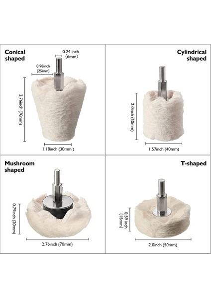 Matkap Parlatma Pedi Tekerlek Seti Için Parlatma Tekerleği 4 Adet Beyaz Flanel Parlatma Paspas Tekerleği 1/4 Inç Altıgen Şaftlı (Yurt Dışından) fiyatları