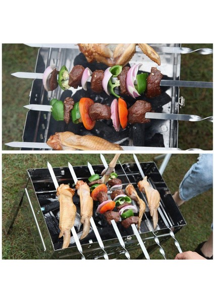 Adet 55CM Bekü Şiş Uzun Saplı Şiş Kebap Bekü Izgara Çubuğu Ahşap Bekü Çatalı Paslanmaz Çelik Açık Havada Izgara Iğnesi (Yurt Dışından) fiyatları