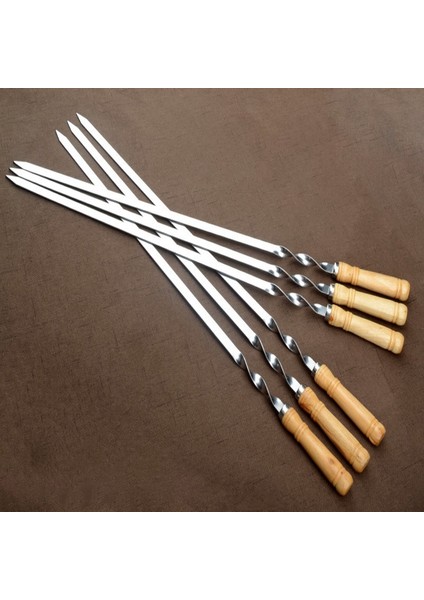 Adet 55CM Bekü Şiş Uzun Saplı Şiş Kebap Bekü Izgara Çubuğu Ahşap Bekü Çatalı Paslanmaz Çelik Açık Havada Izgara Iğnesi (Yurt Dışından) indirimleri