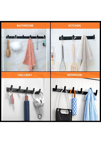 Duvar Için Anahtarlık, Duvar Dekorasyonu Için Siyah Duvar Kancaları, Ofis Koridor Fuaye Mutfak Banyo-A Için Uygun (Yurt Dışından) fiyatları