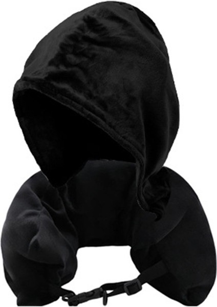 Seyahat Için Kapüşonlu Doldurulabilen Boyun Yastığı, Ayarlanabilir Seyahat Yastığı, Uçak Için En Iyi El Bagajı Seyahat Boyun Yastığı (Yurt Dışından)