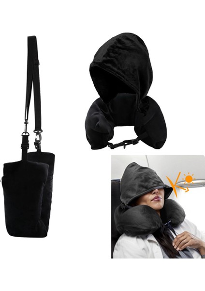 Seyahat Için Kapüşonlu Doldurulabilen Boyun Yastığı, Ayarlanabilir Seyahat Yastığı, Uçak Için En Iyi El Bagajı Seyahat Boyun Yastığı (Yurt Dışından) fiyatları