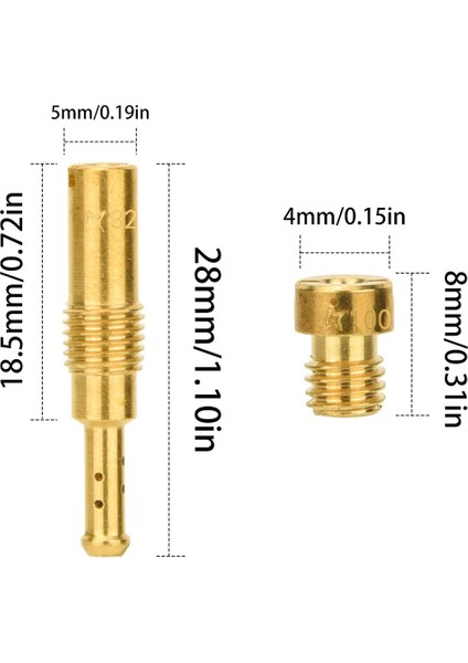 20 Adet Jet Takımı - 10 Adet Karbüratör Ana Jetleri ve 10 Adet Yavaş Pilot Jetleri Pwk Keihin Oko Cvk Pwm Için (Yurt Dışından) fiyatları