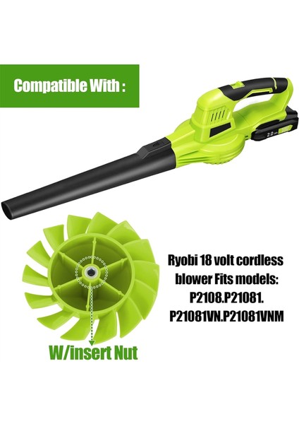 Ryobi 18V Üfleyici Fan P2108, P21081 ve 529437003 Için 2 Adet 529437004 Üfleyici Fan Bıçağı 529437001 Üfleyici Kanatları (Yurt Dışından) fiyatları