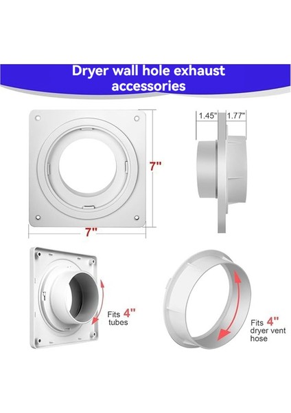 Kurutma Makinesi Havalandırma Duvar Plakası Hortumlu (4 Inç 8 Ayak), Büküm Kilidi Kurutma Makinesi Havalandırma Bağlantı Kiti, 4 Inç Kurutma Makinesi Kanal Bağlantı Flanşı A (Yurt Dışından) indirimleri