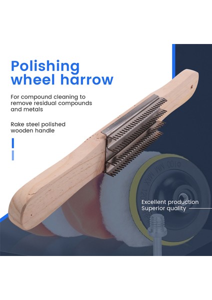 Bileşik Temizleme Için 15 Inç Parlatma Tekerleği Tırmığı, Artık Bileşiklerin ve Metalin Çıkarılması, Tırmık Çelik Parlatma Ahşap Saplı (Yurt Dışından) indirimleri