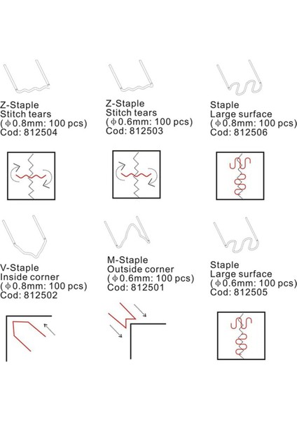 600 Adet Sıcak Zımba Seti Tampon Tamir Zımba Telleri Kaynak Plastik Klips Zımba Lehimleme Tampon (Yurt Dışından) fırsatları