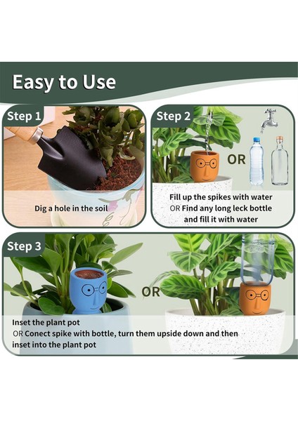Sulama Spikes 4'lü Paket, Tatil Için Şirin Bitki Otomatik Sulama Cihazları, Iç Mekan Bitkileri Için Yavaş Sulama Sistemi (Yurt Dışından) modelleri