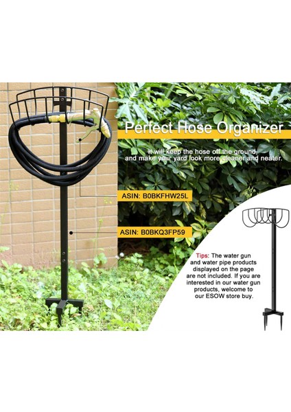 Bahçe Su Hortumu Tutucu-Çıkarılabilir Hortum Tutucu Standı Ağır Hizmet Tipi Metal Hortum Askısı, Bahçe Hortumu Tutucu Depolama Hortumu Rafı (Yurt Dışından) fırsatları