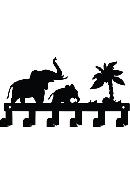 Duvar Için 6 Kancalı Anahtarlık Metal Anahtar Tutucu Dekoratif Duvara Monte Fil Tasarım Stili Duvar Anahtar Askısı (Yurt Dışından)