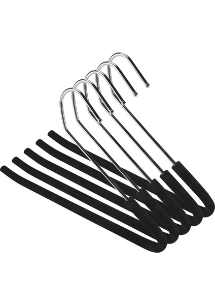 Açık Uçlu Pantolon Askısı Slack Pantolon Askısı Kaymaz Sünger Kaplamalı Siyah 5'li Paket (Yurt Dışından) fiyatları