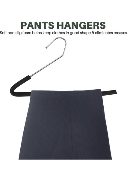 Açık Uçlu Pantolon Askısı Slack Pantolon Askısı Kaymaz Sünger Kaplamalı Siyah 5'li Paket (Yurt Dışından) fırsatları