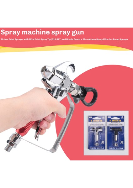 2 Adet Boya Püskürtme Ucu (315,517) ve Nozul Koruyucu + Pompa Püskürtücü Için 2 Adet Havasız Püskürtme Filtresi ile Havasız Boya Püskürtücü (Yurt Dışından) fırsatları