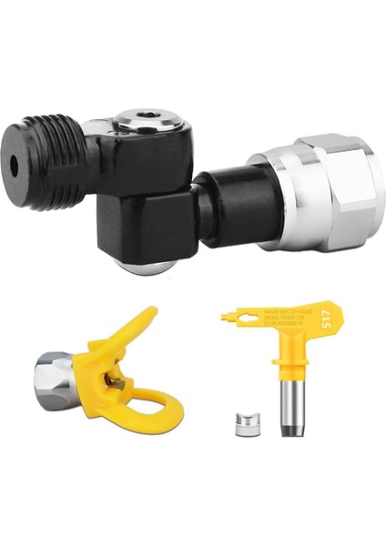 Havasız Püskürtme Tabancası Evrensel Dönme Açısı 7/8ın F-7/8ın M Döner + 517 Meme ve Meme Koruyucu Koltuk, Boyama Yardım Seti D (Yurt Dışından)