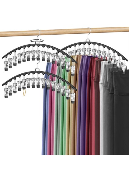 3 Paket Tayt Düzenleyici Dolap Asmak Için, 15 Klipsli Pantolon Askıları Pantolon Askılarını Yerden Tasarruf Sağlayan Giysi Askılıklarını Tutar (Yurt Dışından) fiyatları