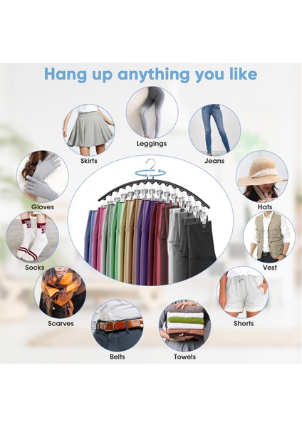3 Paket Tayt Düzenleyici Dolap Asmak Için, 15 Klipsli Pantolon Askıları Pantolon Askılarını Yerden Tasarruf Sağlayan Giysi Askılıklarını Tutar (Yurt Dışından) indirimleri