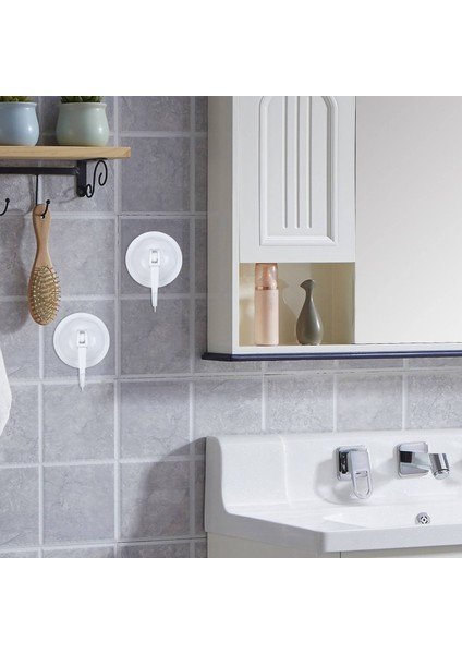 Ev Gardırop Beyaz Plastik 7cm Dia Vantuz Tek Kanca Duvar Askıları (Yurt Dışından) indirimleri