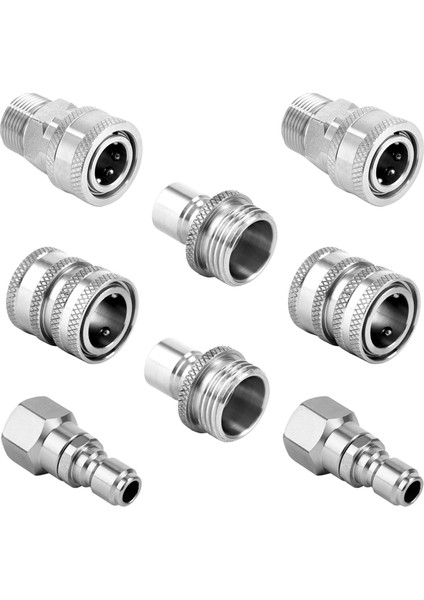 Basınçlı Yıkayıcı Hızlı Bağlantı Kiti, Döner M22 14MM Ila 3/8in Hızlı Bağlantı, 3/4in Hızlı Çıkarma, Güç Yıkayıcı Için, 8 Paket (Yurt Dışından)