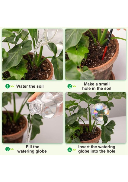 Kapalı Bitkiler Için 4 Adet Bitki Gökkuşağı Sulama Küreleri, Tatil, Seyahat, Kendiliğinden Sulama Kazıkları Için Bitkiler Için Su Ampulleri (Yurt Dışından) indirimleri