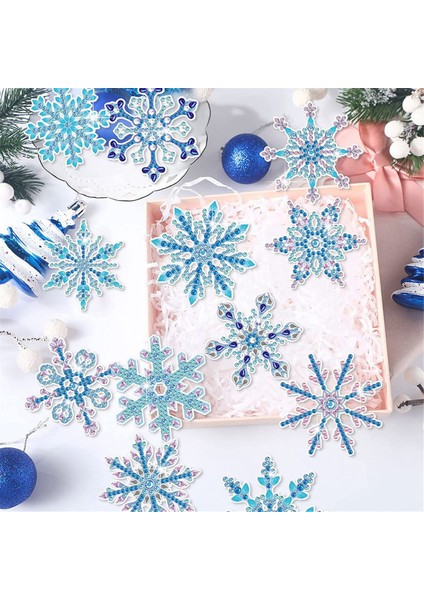 12 Adet Dıy Elmas Boyama Kar Tanesi Anahtarlık Ayraç Malzeme Seti Elmas Mozaik El Sanatları Setleri El Yapımı Kolye, B (Yurt Dışından) fiyatları