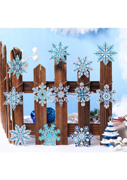 12 Adet Dıy Elmas Boyama Kar Tanesi Anahtarlık Ayraç Malzeme Seti Elmas Mozaik El Sanatları Setleri El Yapımı Kolye, B (Yurt Dışından) indirimleri