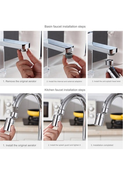 Mutfak Musluğu Sprey Başlığı Filtresi Ayarlanabilir Döner Sıçrama Önleyici Musluk Nozulu Bubbler Mutfak Lavabo Musluğu Siyah B (Yurt Dışından) indirimleri