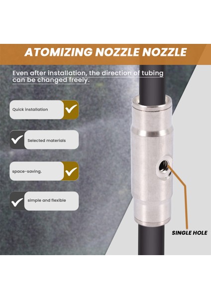 3/8 Inç Sis Soğutma Sistemi Hızlı Bağlantı Eklemi 3/16 Inç Sis Nozulu T-Bağlantısı (20 Adet)-(Çap: 3/8 Inç, Renk: Tek Nozul) (Yurt Dışından) indirimleri