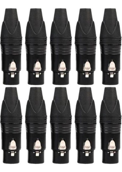 10 Adet Dıy 3pin Xlr Adaptör Soketi Xlr Havacılık Konnektörü Kaynak Kafası Mikrofon Kablosu Konnektörü (Dişi) (Yurt Dışından)