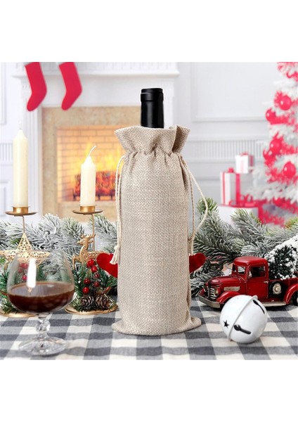 Noel Şarap Şişesi Kapağı Hediye Çantası Noel Baba Şapkası Düğün Yıldönümü Tatil Partisi Evde Noel Şarap Şişesi Çantası (Yurt Dışından) fiyatları
