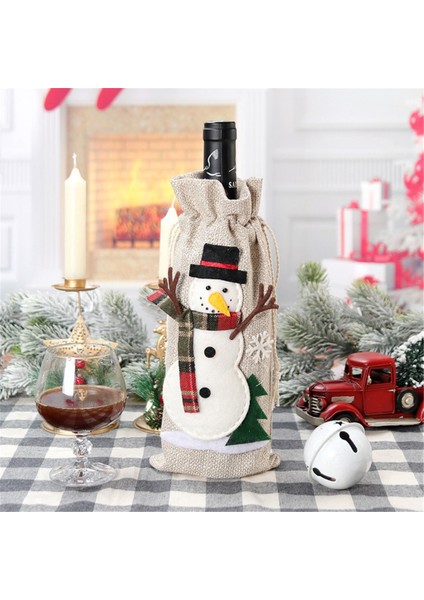 Noel Şarap Şişesi Kapağı Hediye Çantası Noel Baba Şapkası Düğün Yıldönümü Tatil Partisi Evde Noel Şarap Şişesi Çantası (Yurt Dışından) modelleri