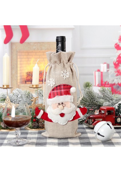 Noel Şarap Şişesi Kapağı Hediye Çantası Noel Baba Şapkası Düğün Yıldönümü Tatil Partisi Evde Noel Şarap Şişesi Çantası (Yurt Dışından) fırsatları