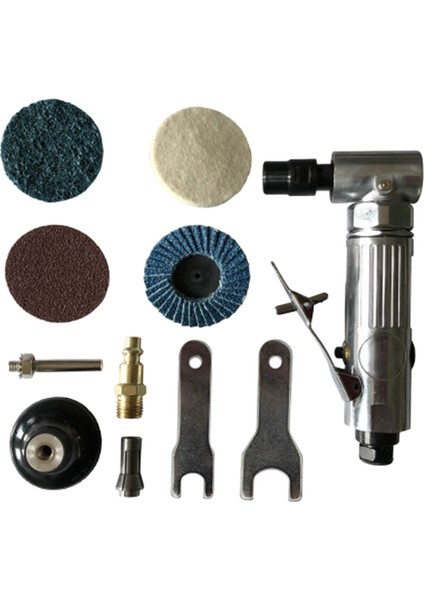 1/4 Inç Hava Açılı Kalıp Öğütücü 90 Derece Pnömatik Taşlama Makinesi Kesilmiş Parlatıcı Değirmen Gravür Alet Takımı Anahtar Anahtarı ile (Yurt Dışından)