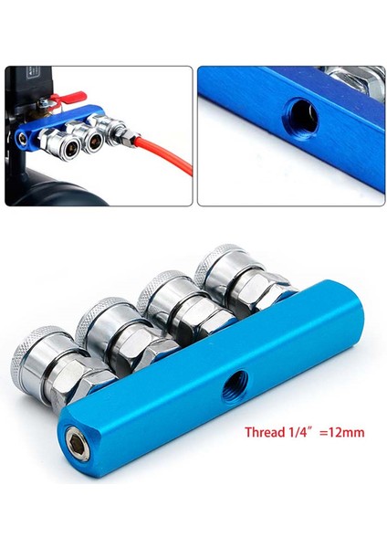 Pnömatik Dağıtıcı 4 Yollu Hava Hortumu Hızlı Bağlantı Kaplin Aracı 1/4 Bsp Konu (Yurt Dışından) fırsatları