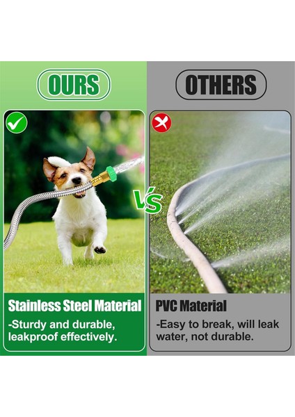 Kısa Bahçe Hortumu, Metal Sızdırmaz Lider Hortum, 304 Paslanmaz Çelik Esnek Hortum Açık Bahçe Sulama Için 5ft (Yurt Dışından) modelleri