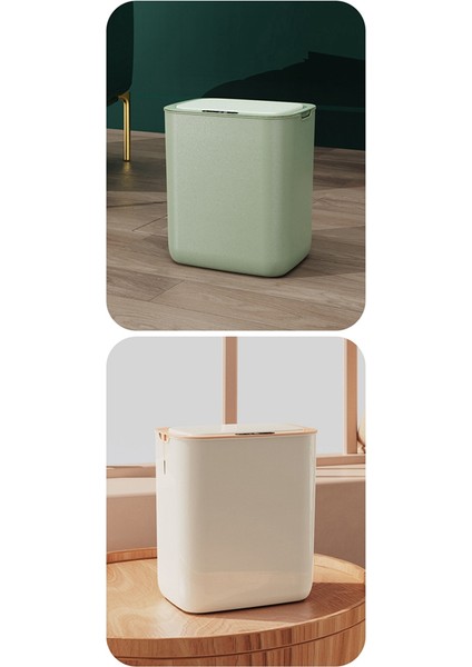 Elektrikli Otomatik Açılır Kapanır Indüksiyon Çöp Kutusu Ev Temassız Çöp Kutusu Kapaklı Ofis Akıllı Çöp Kutusu Açık Sarı (Yurt Dışından)