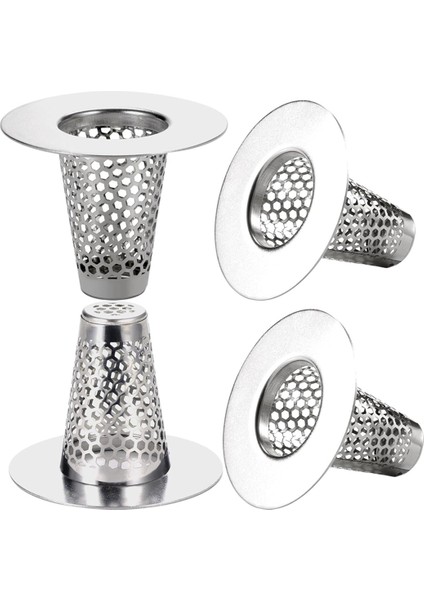 1.2-1.6 Inçlik Tahliye Deliği Için 4 Adet Banyo Lavabo Gideri Süzgeci, 1 Inçlik Küçük Konik Paslanmaz Çelik Küvet Gideri Kapağı (Yurt Dışından)