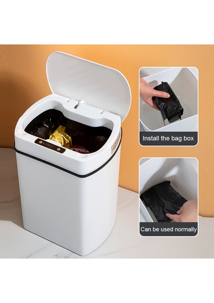 Akıllı Çöp Tenekesi Mutfak Ev Için Akıllı Ev Çöp Kovası Çöp Sepeti Banyo Otomatik Sensörlü Çöp Tenekesi Çöp Beyaz 15L (Yurt Dışından) indirimleri