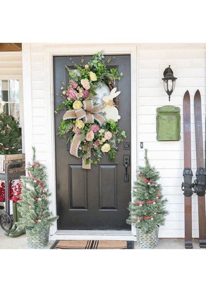 Ön Kapı Için Paskalya Tavşanı Ön Kapı Çelengi, Paskalya Tavşanı Popo Şekli Çelenk Duvar Dekoru Bahar Çelengi Dekorasyonu (Yurt Dışından) modelleri